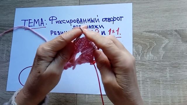 Фиксированный отворот для шапки - резинка 2х2 и 1х1 #медв