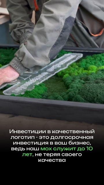 Панно с логотипом из стабилизированного мха