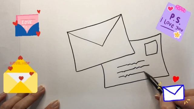 How To Draw Envelope for Kids | Bolalar uchun chizilgan konvert | конверт для рисов?