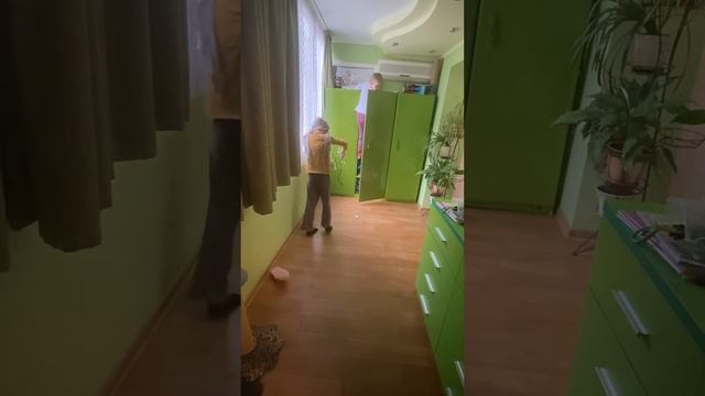 Лайфхак, как залезть на шкаф и достать цветок ￼￼