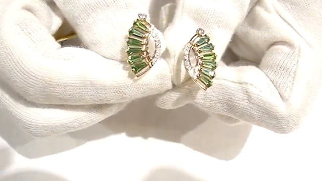 Золотые серьги-классические, 585 пробы с фианитом, 2200000068583 в комплекте с 2200000068569