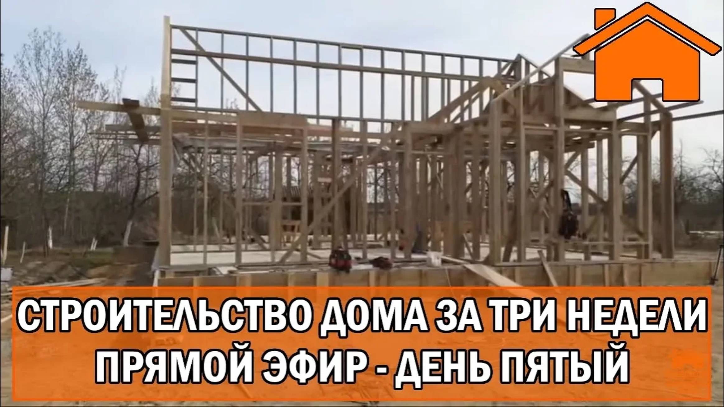 Строительство дома за 3 недели, прямой эфир. День пятый. (Архивное видео)