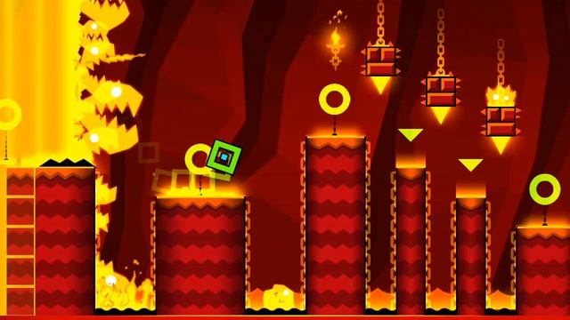 я прошёл 3 уровня в игре geometry dash meltodown