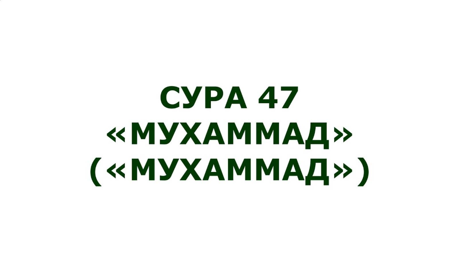 Сура 47. Мухаммад Мишари Рашид