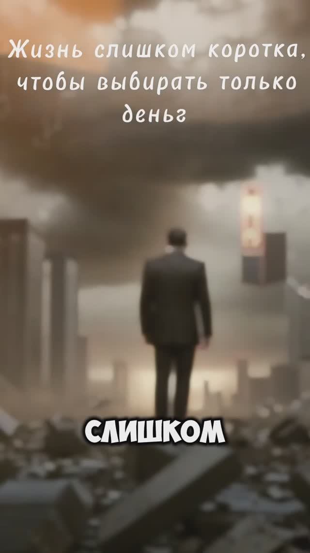 Жизнь слишком коротка, чтобы выбирать только деньги.