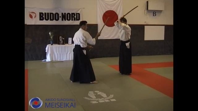 32 Aikido Jo Tai Ken Shomen Uchi Ikkyo Omote Shishiya Sensei Sundsvall, 2002
