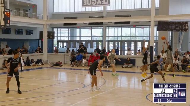 NBA Future Starts Now-NIKE EYBL Session II | TYRAN STOKES, Oakland Soldiers vs. ELIJAH WILLIAMS, JL3