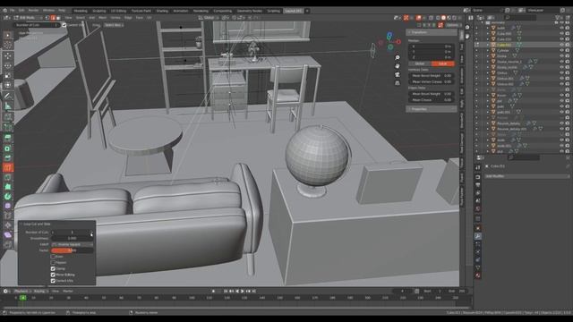 Делаю глобус и журнальный столик 3д Blender