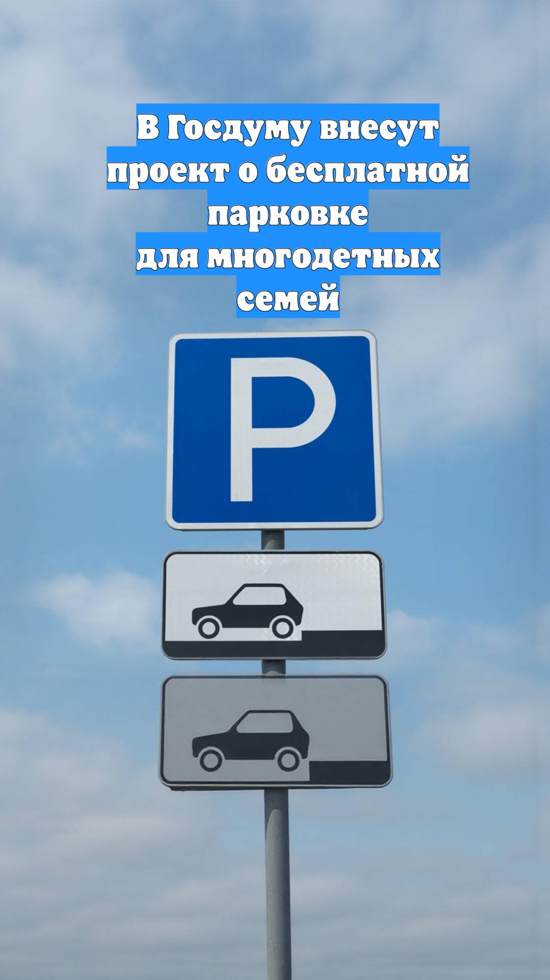 В Госдуму внесут проект о бесплатной парковке для многодетных семей