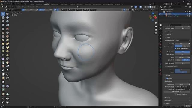 208- Sculpting 3. The ears. Face enhancement. Finish