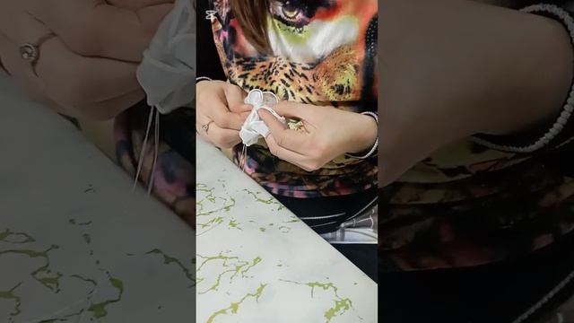 Бант розочка из органзы 4см