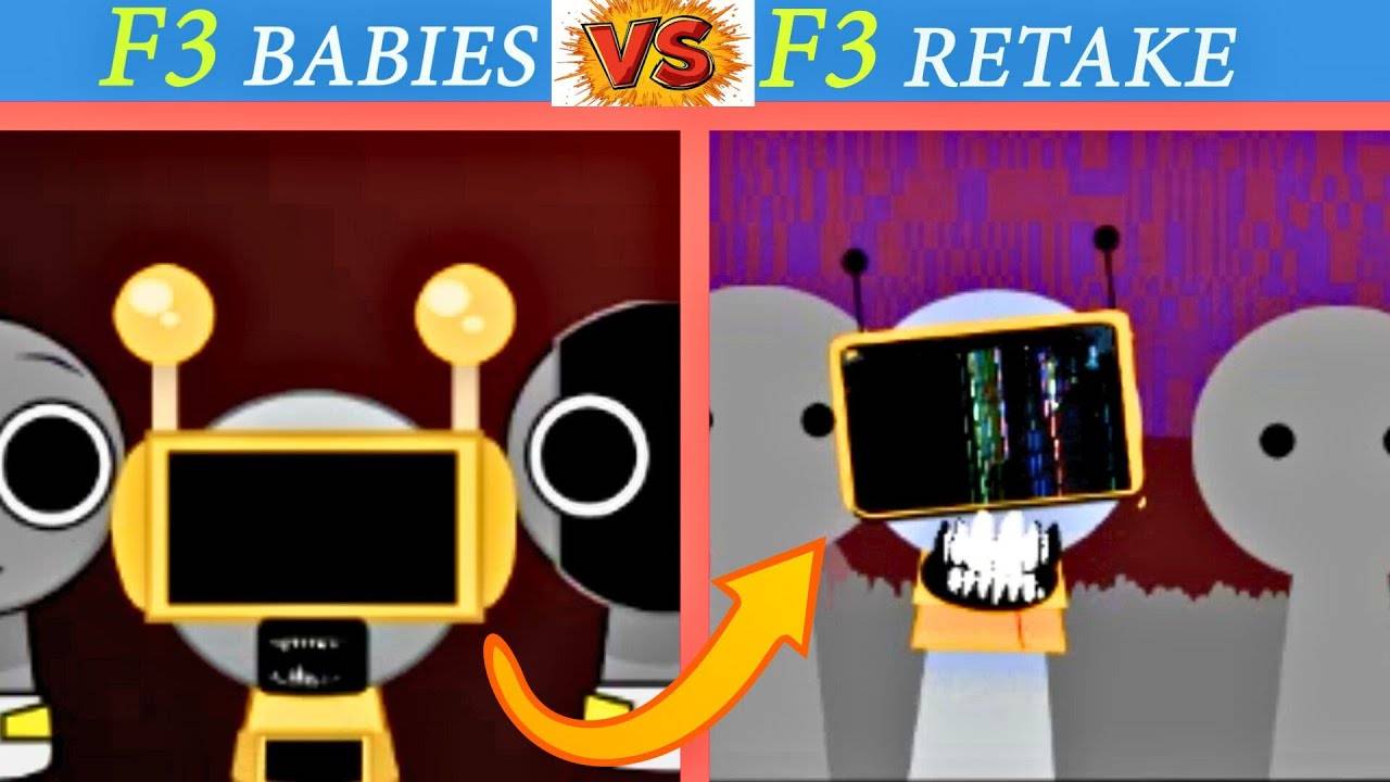Невероятный Sprunki Phase 3 Babies против Sprunk-Fase-3-Retake_ разница