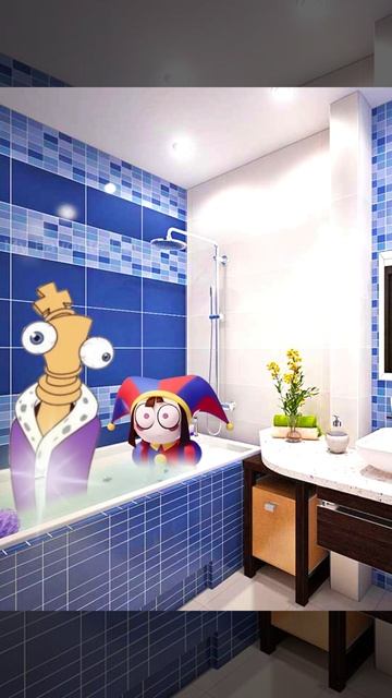 xZgofpIsyDQ - Pomni is in the Bathroom. The amazing digital circus #shorts #viral #cartoon #fyp #ani