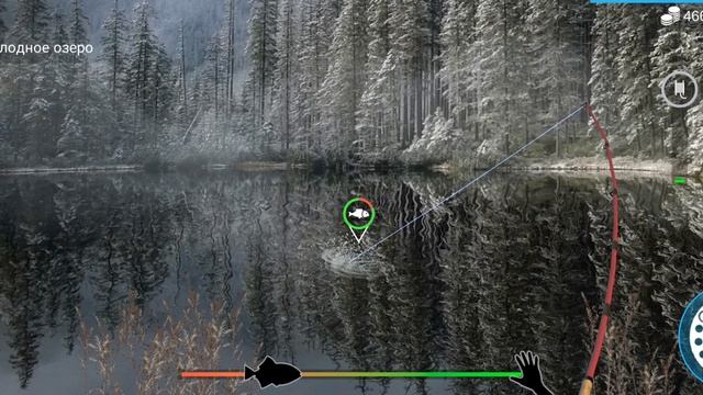 My Fishing World холодное озеро рыбалка на спиннинг.