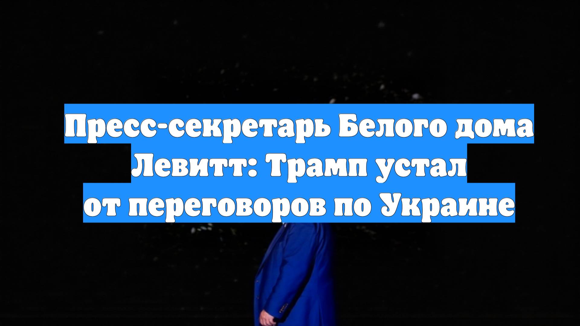 Пресс-секретарь Белого дома Левитт: Трамп устал от переговоров по Украине
