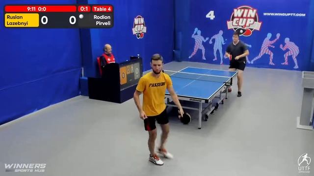 11:00 Лазебный Руслан 0-3 Пирвели Родион стол 4 ЮГ-1 14.08.22