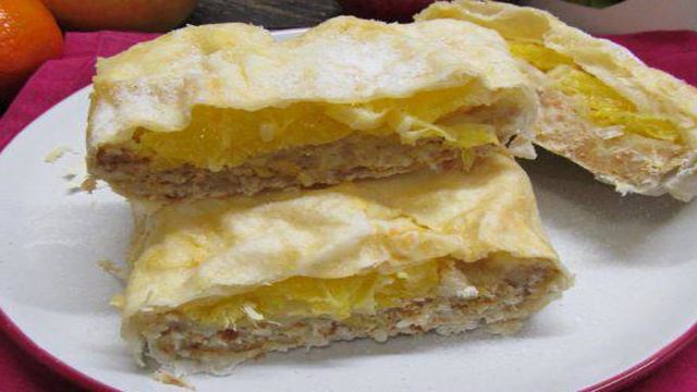 Пирог из лаваша с апельсином