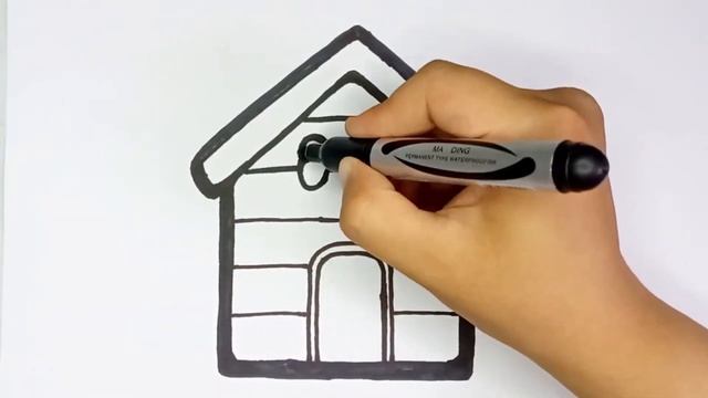 Как нарисовать ДОМ ДЛЯ СОБАК? Простой техника рисован?