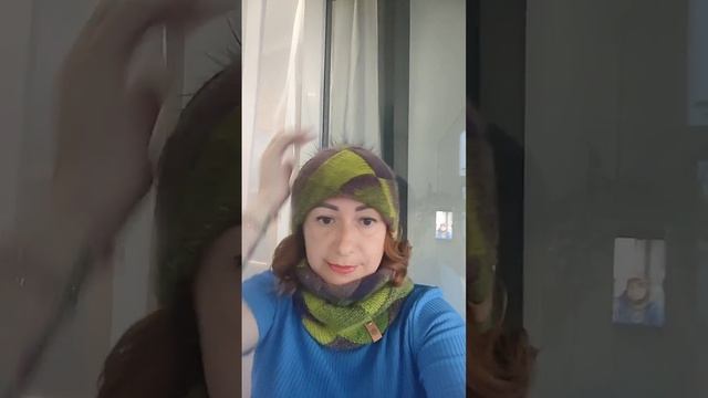 Зимняя шапочка двойная в технике Энтрелак ✌️
