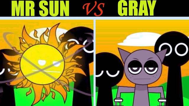 Невероятный Sprunki Definitive, но смешайте серое против MR Sun во всех этапах разных