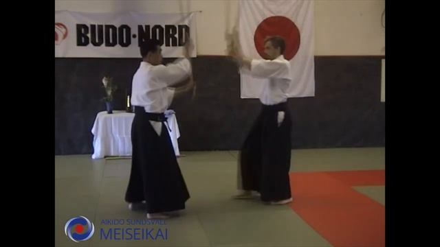 28 Aikido Jo Tai Ken Shomen Uchi Shihonage Shishiya Sensei Sundsvall, 2002