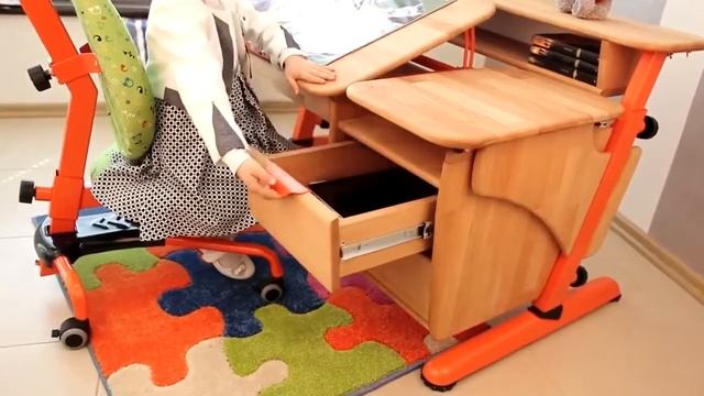 Растущая парта Pondi Школьник с тумбой