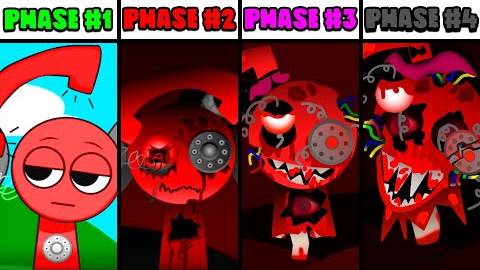 Все фазы в новом Incredibox Sprunki 2: Фаза 1 против Фаза 2 против Фаза 3 против Фаза 4