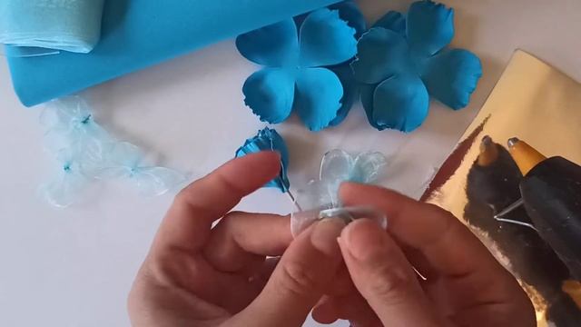 !!!сборка цветка фом+органза. подробное видео