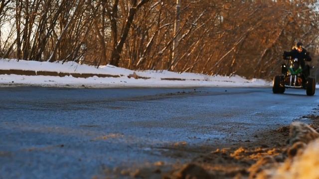 Шоссейный, электрический, квадроцикл Спринтер-04, зимой!