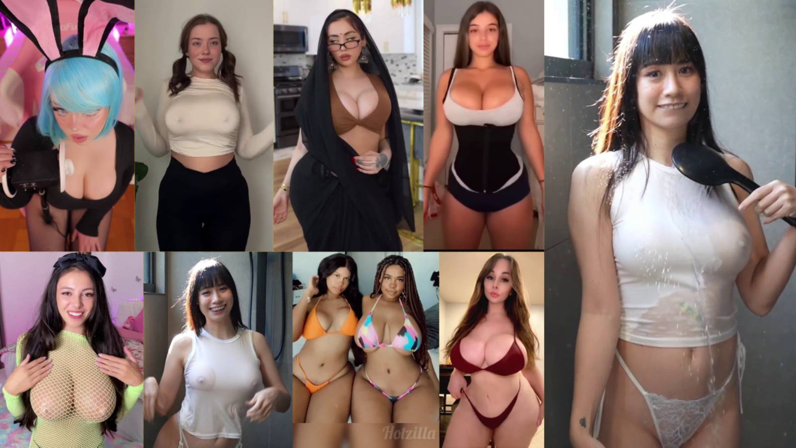 Huge Boobs / No Bra / Hard Nipples 47 - Big bank tiktok challenge ❤️ClipchampGirls 2025