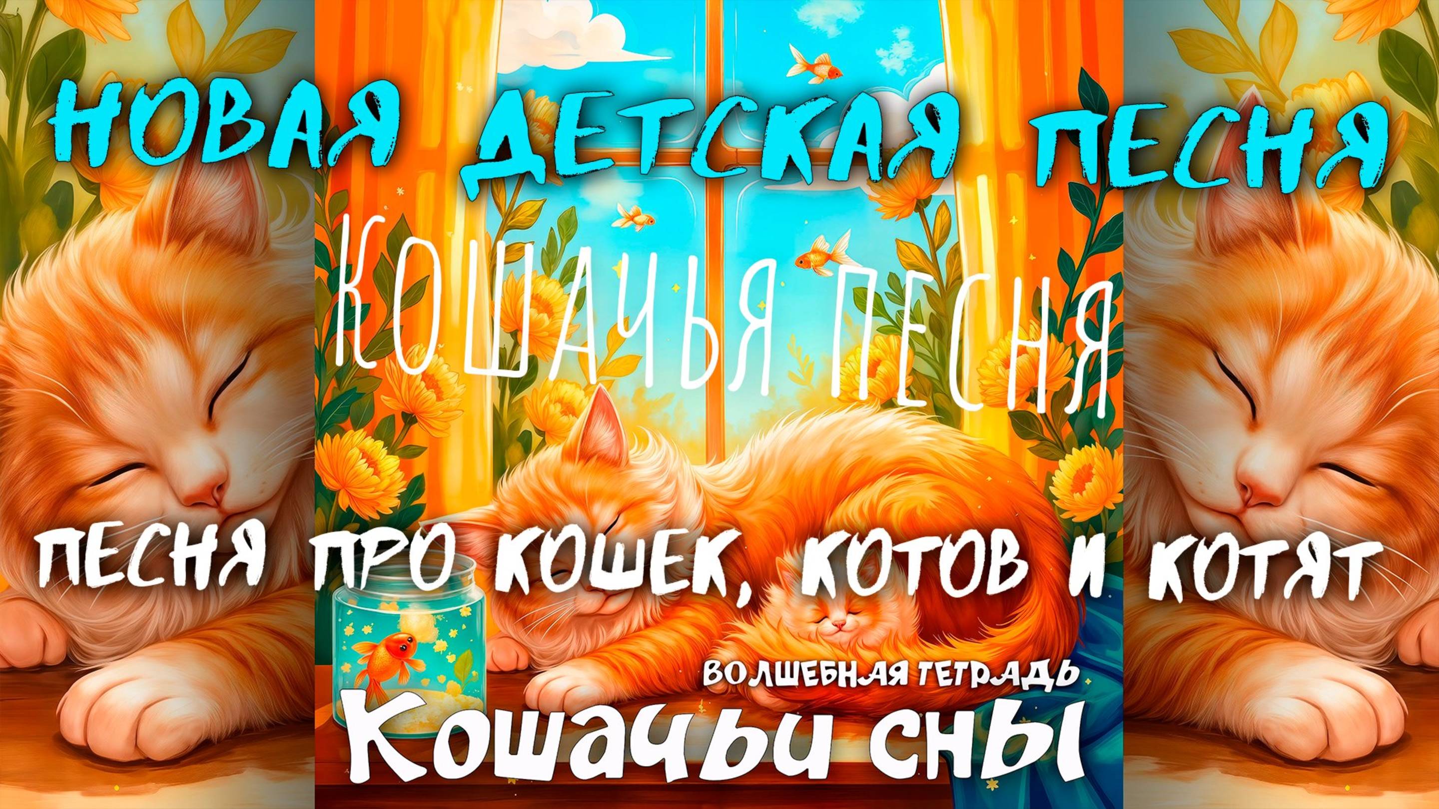 Волшебная тетрадь. "Кошачьи сны". Новая детская песня про кошек, котов и котят. Песня для детей.