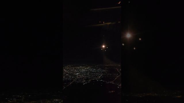 Хошимин из окна самолёта, ночной город. Улетаем из Вьетнама,  рейс Хошимин  - Дубай.