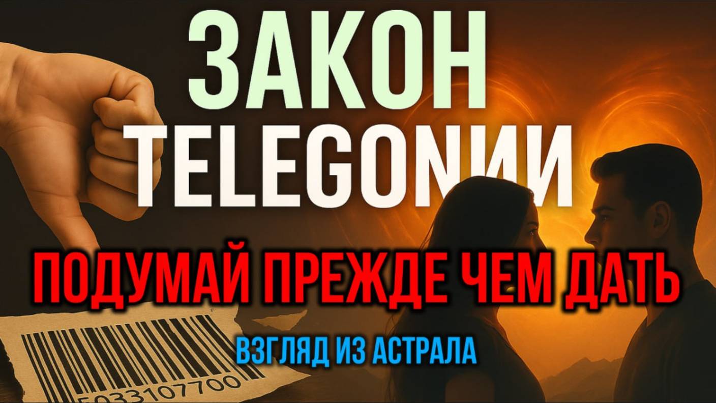 ЗАКОН ТЕЛЕГОНИИ. ПОДУМАЙ ПРЕЖДЕ ЧЕМ ДАТЬ: ВЗГЛЯД ИЗ АСТРАЛА