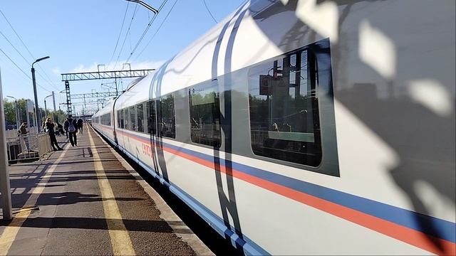 19 мая 2025 г. Высокоскоростной Электропоезд Сапсан ЭВС1-15 Следует с резервом Обухово
