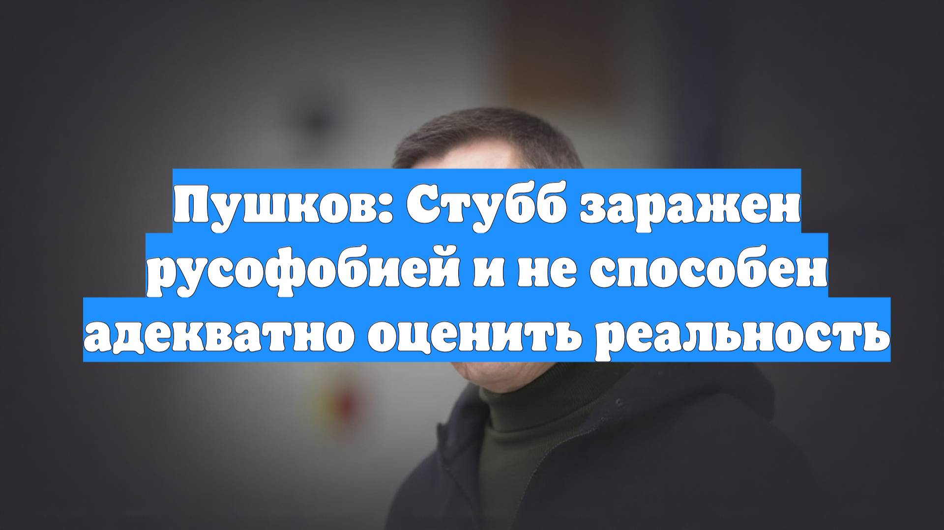 Пушков: Стубб заражен русофобией и не способен адекватно оценить реальность