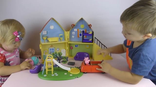 Рома и Диана СВИНКА ПЕППА. Открываем Домик Пеппы и играем в Peppa Pig