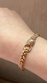 Браслет-цепь на руку "Змиулан" с головой змеи в золоте, Xuping Jewelry