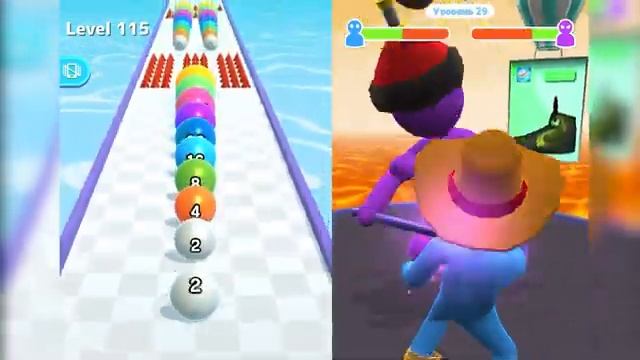 Giant Rush 🏃♀️🏃♂️ vs 🔴🟡🟢 Ball Run 2048 ALL LEVELS - NEW MAX LEVEL Android iOS Mobile Gameplay