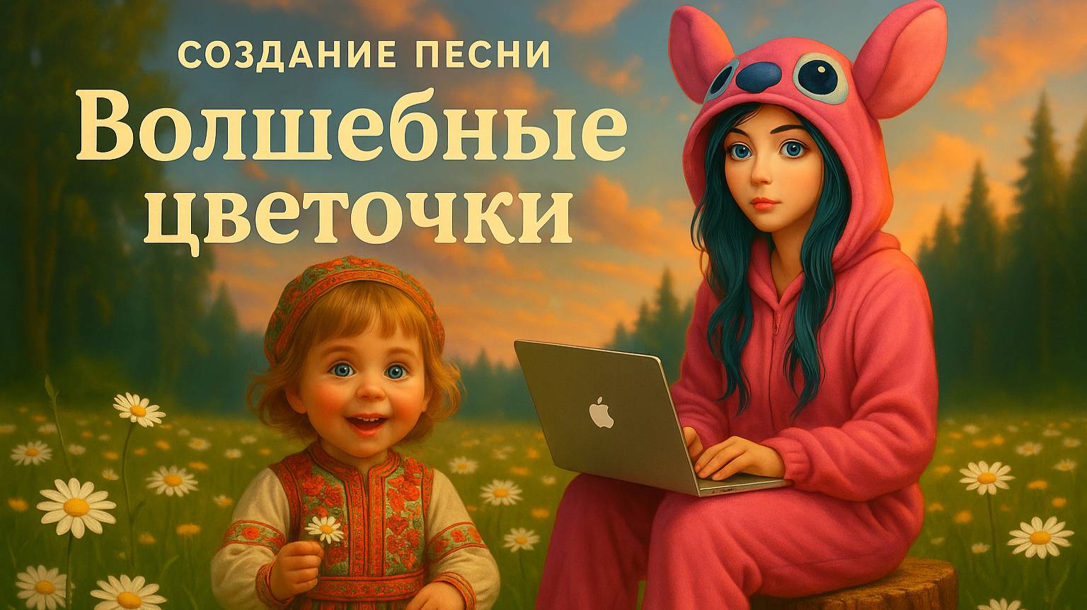 Создание детской НейроПесенки "Волшебные цветочки"