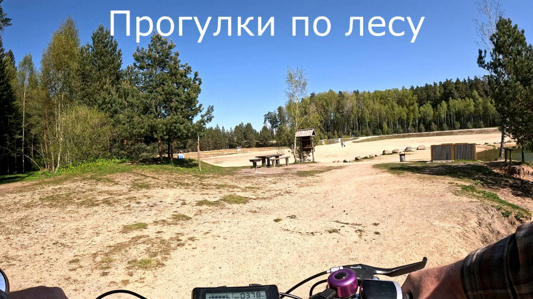 Прогулки по лесу. На велосипеде через зону отдыха на карьер.