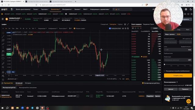 ТОРГОВЫЙ БОТ НА ByBit. МОЖНО ЛИ ЗАРАБОТАТЬ НА ТОРГОВОМ БОТЕ  СЕТОЧНЫЙ. GRID БОТ НА ByBit.