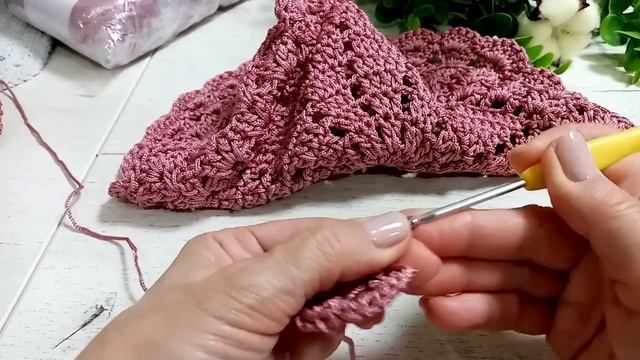Сервировочные салфетки "Пыльная роза", часть 1