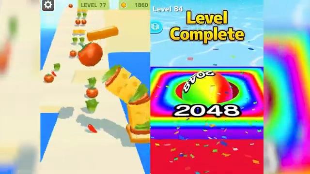Ball Run 2048 🟠🟡🟣 vs 🍔🍖🌶 Sandwich Runner - All Level Gameplay Android,iOS