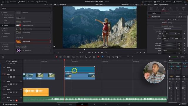 Davinci resolve - 3.15 - Magic Zoom (Обучение)