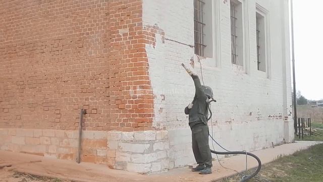 Пескоструй кирпичного фасада здания - obrabotka.ru