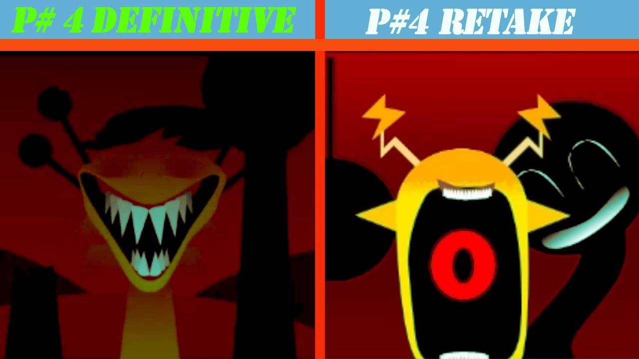 Невероятный Sprunki Phase 4 Retake vs Sprunki-Definitive-Phase-4_ разница