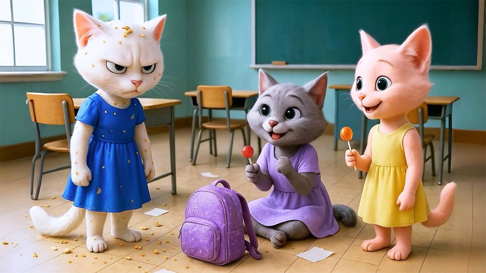 Над котенком издевались в школе 😿 Но котенок все равно спас хулигана 💥 Трогательная история