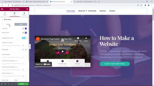 WordPress - How To Create Menu In Elementor for FREE and Make it Sticky
