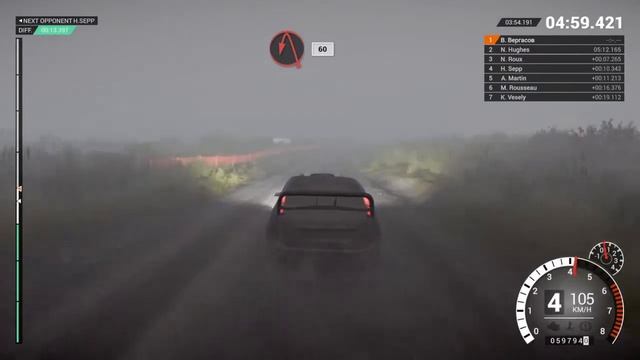 DiRT 4 ралли 15 км. в условиях густого тумана и кромешной темноты 1ое место на Форд Фокусе 2