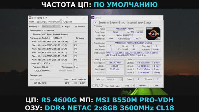 RYZEN 5 4600G в CPU-Z / MSI B550M PRO-VDH